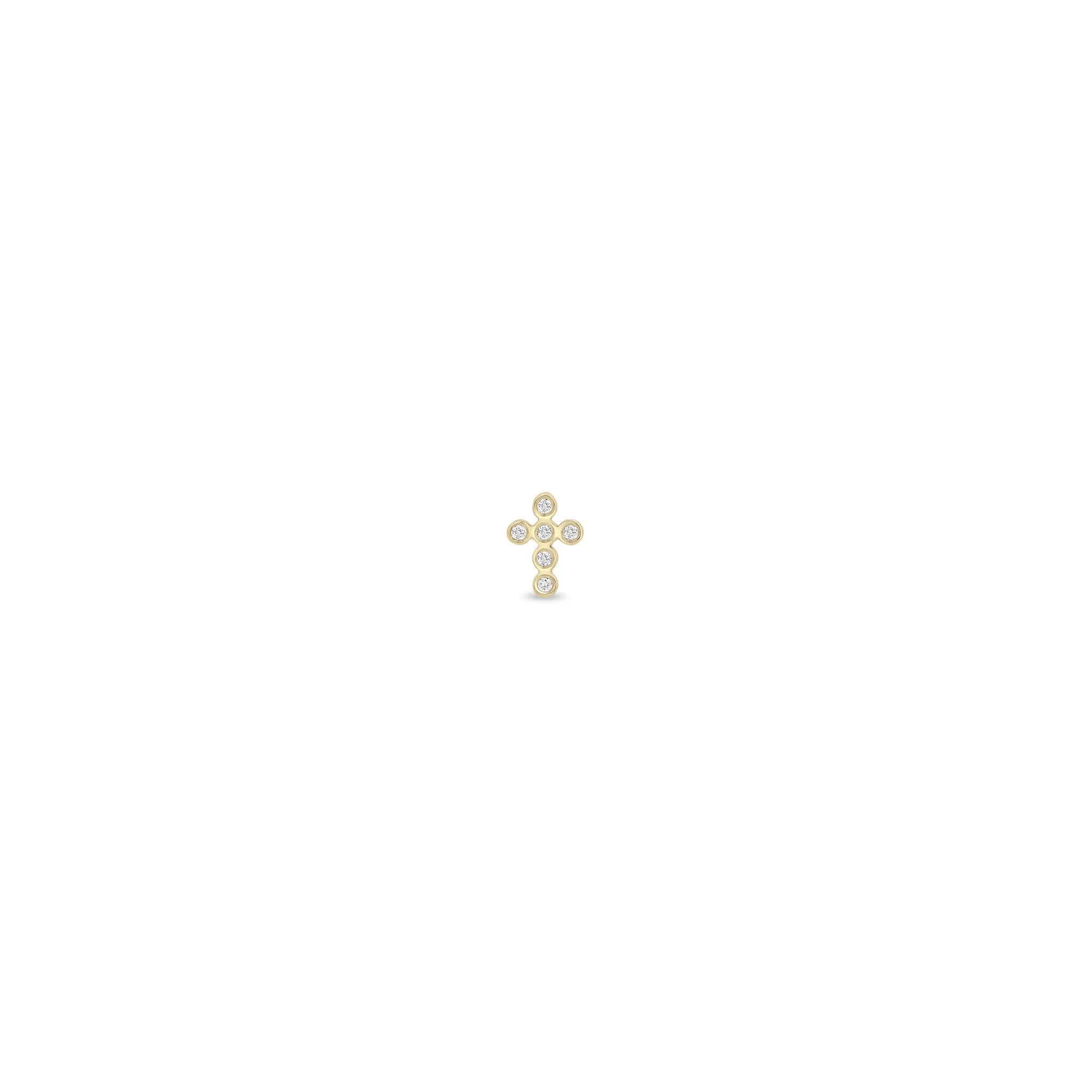 Tiny Diamond Bezel Cross Studs