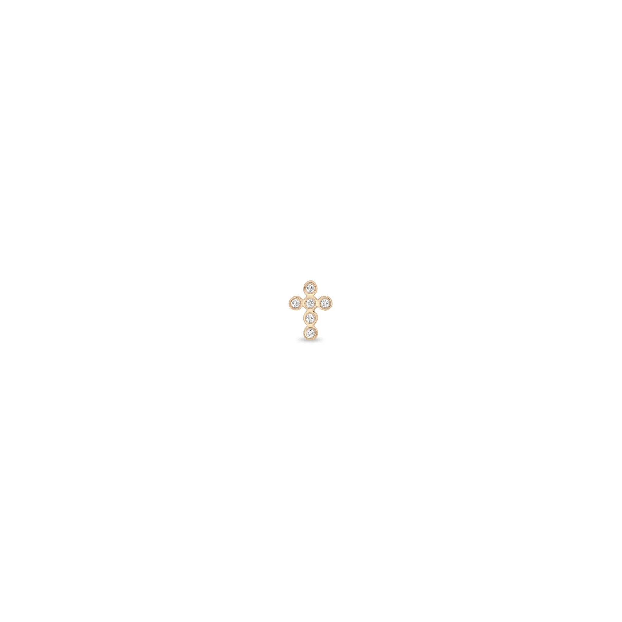 Tiny Diamond Bezel Cross Studs