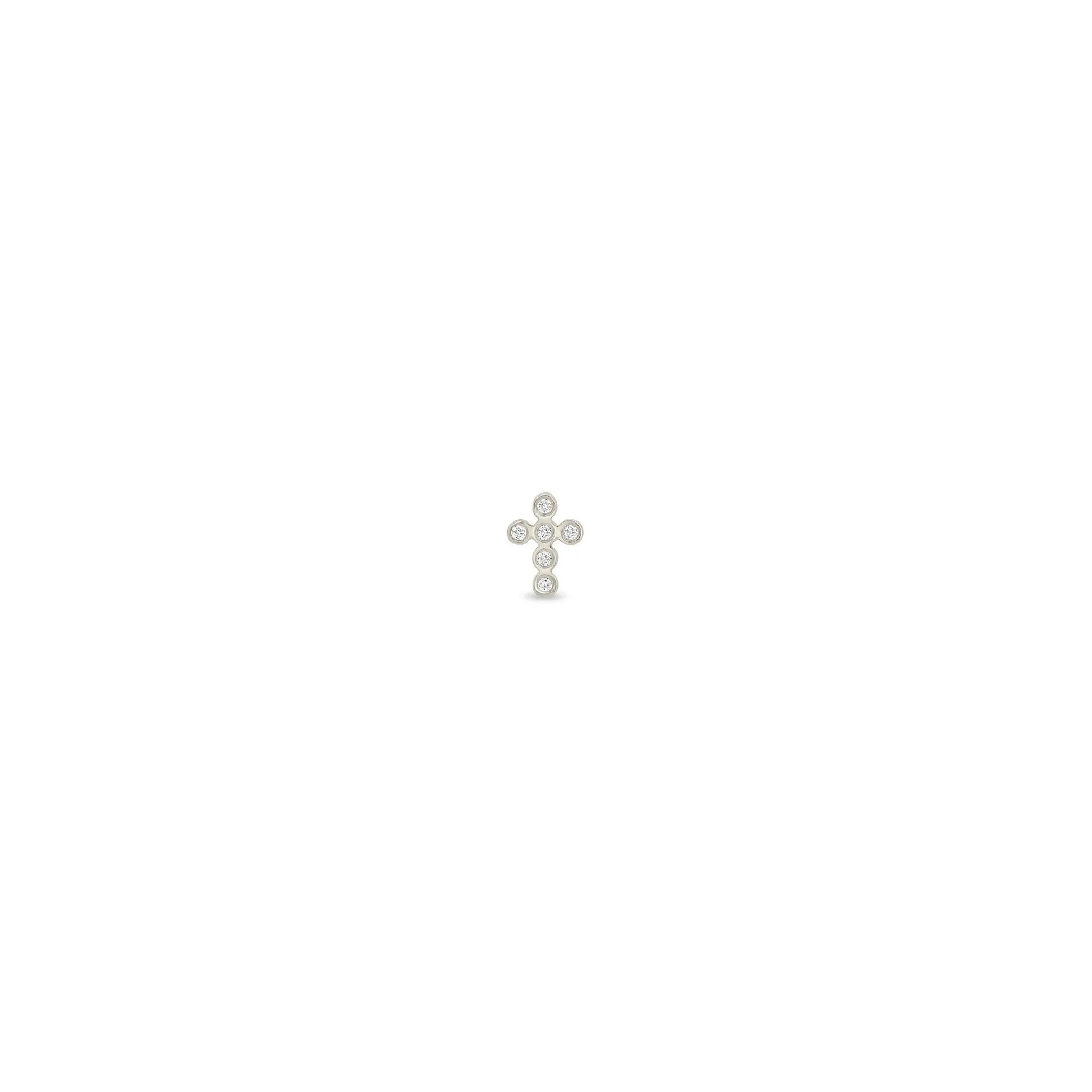 Tiny Diamond Bezel Cross Studs