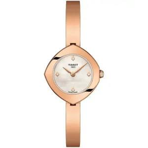 Tissot Femini-T Rose Gold Stainless Steel Pearl White Dial Quartz Watch for Ladies - T113.109.33.116.00