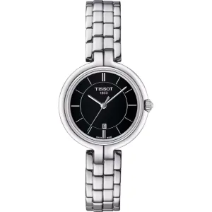 Tissot Flamingo Silver Stainless Steel Black Dial Quartz Watch for Ladies - T094.210.11.051.00