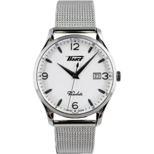 Tissot Heritage Visodate Silver Mesh Braselet White Dial Quartz Watch for Gents - T118.410.11.277.00