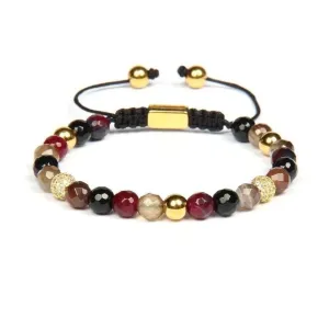 Tourmaline & Agate Gold Beads Bracelet