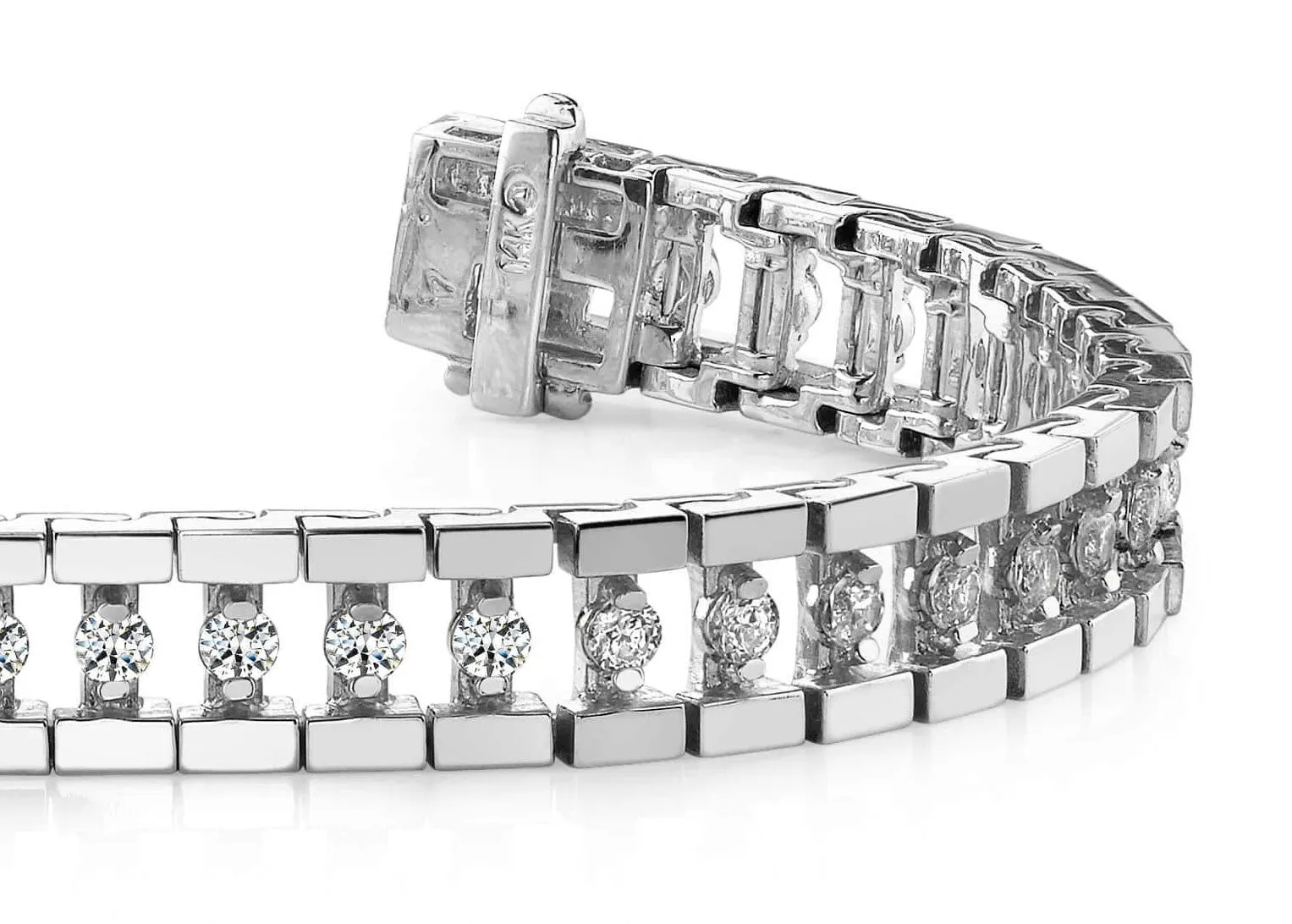 Track Link Lab-Grown Diamond Bracelet with 1.06 ct.(finished) 1.7mm