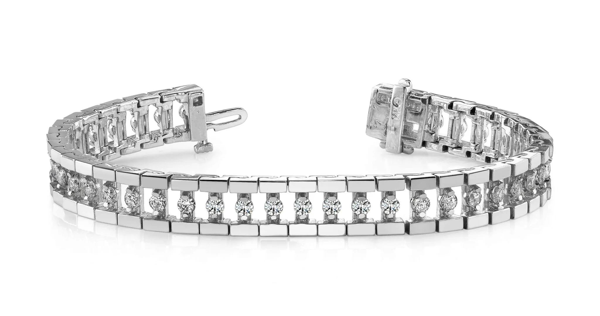 Track Link Lab-Grown Diamond Bracelet with 1.06 ct.(finished) 1.7mm