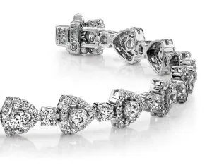 Triangular Diamond Link Diamond Bracelet with 6.27 ct.(finished) 1.3mm, 3mm, 3.2mm