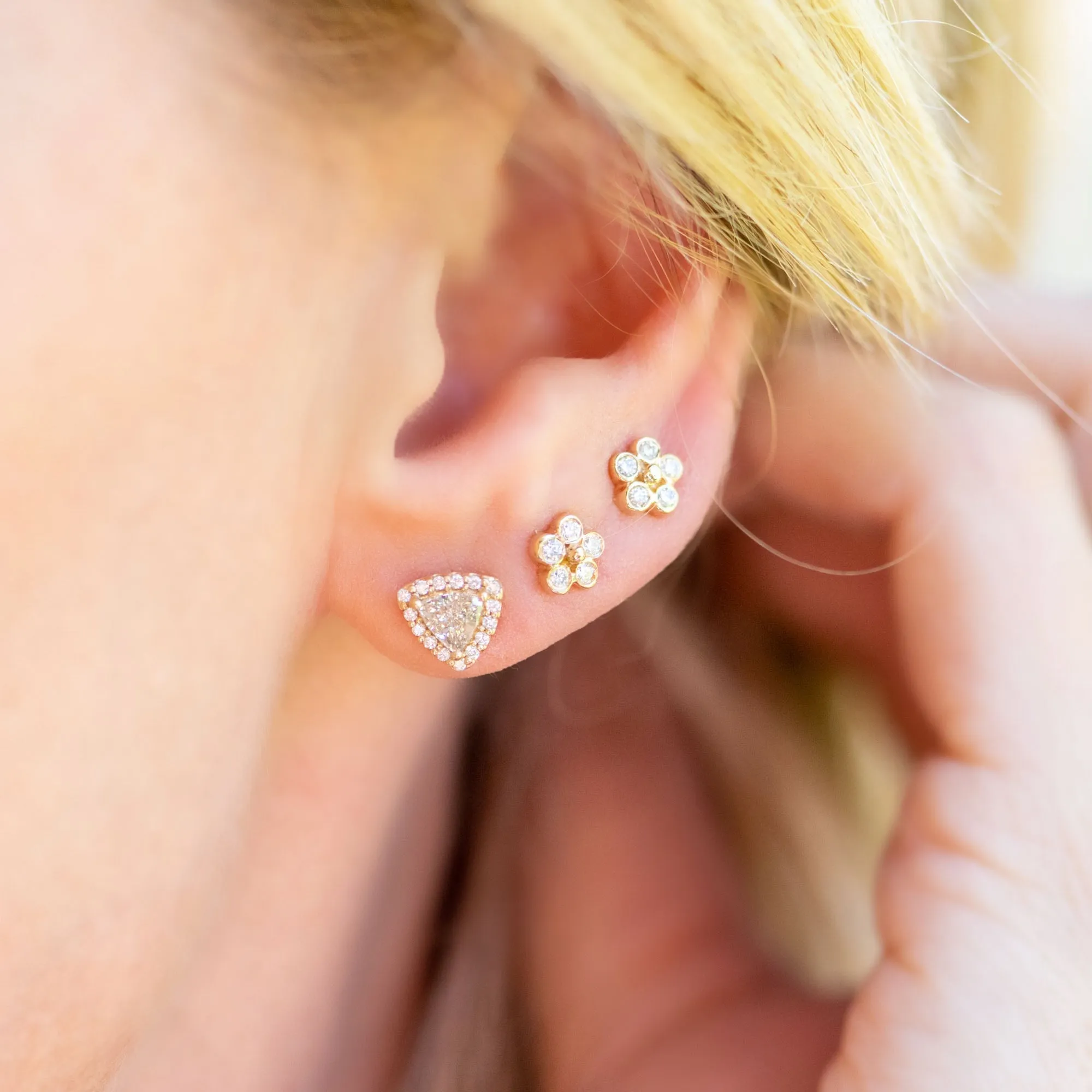 Trillion Pave Diamond Studs