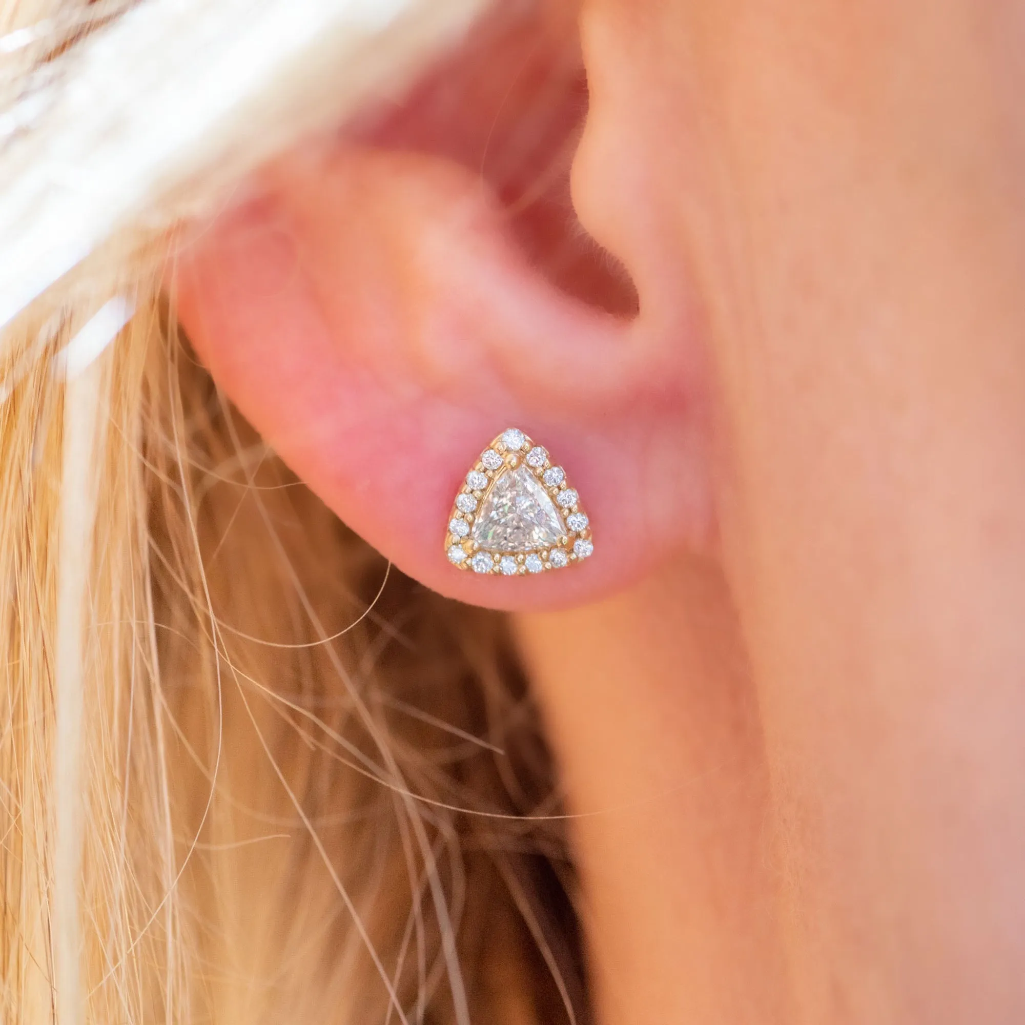 Trillion Pave Diamond Studs