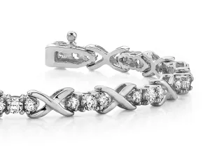 Triple Diamond X Link Lab-Grown Diamond Bracelet with 1.96 ct.(finished) 2mm, 2.8mm