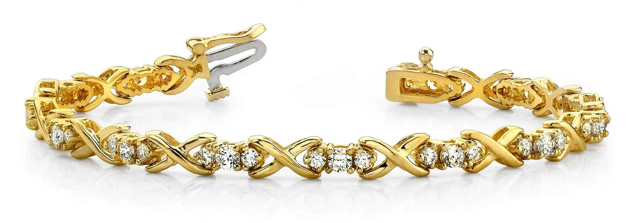 Triple Diamond X Link Lab-Grown Diamond Bracelet with 1.96 ct.(finished) 2mm, 2.8mm