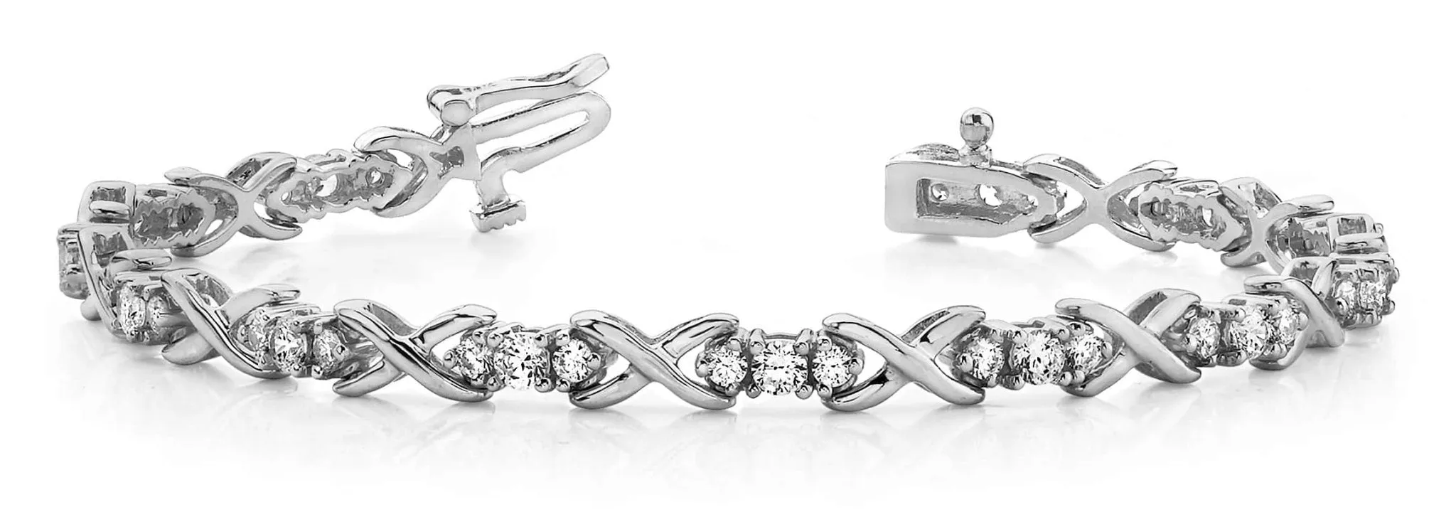 Triple Diamond X Link Lab-Grown Diamond Bracelet with 1.96 ct.(finished) 2mm, 2.8mm