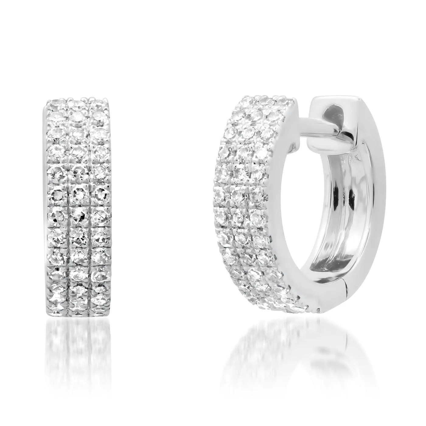 Triple Row Diamond Huggies