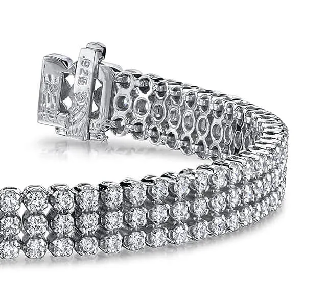 Triple Strand Diamond Bracelet with 6.34 ct.(finished) 2.0mm