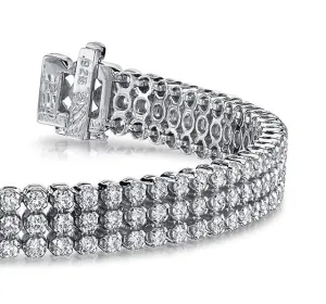 Triple Strand Diamond Bracelet with 6.34 ct.(finished) 2.0mm