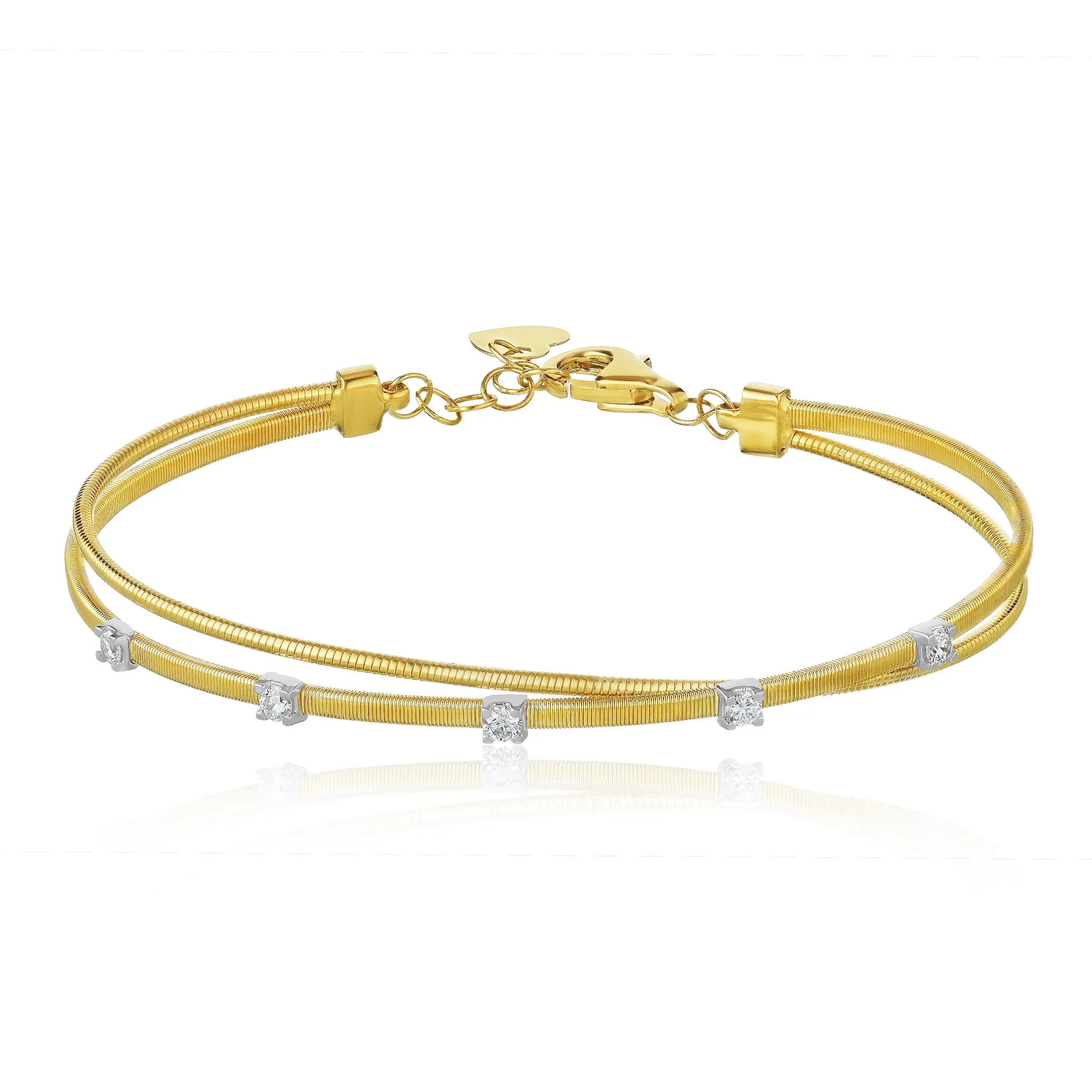 Two Row X Wire Bangle Bracelet