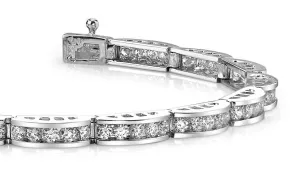Two Tone Channel Link Diamond Bracelet with 4.00 ct.(finished) 2.5mm