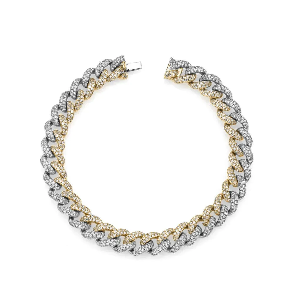 Two-Tone Medium Pave Diamond Link Bracelet