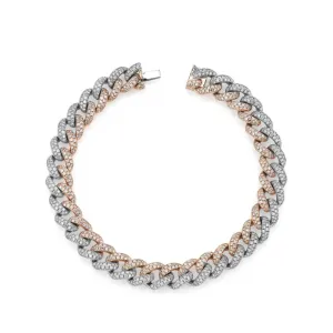 Two-Tone Medium Pave Diamond Link Bracelet