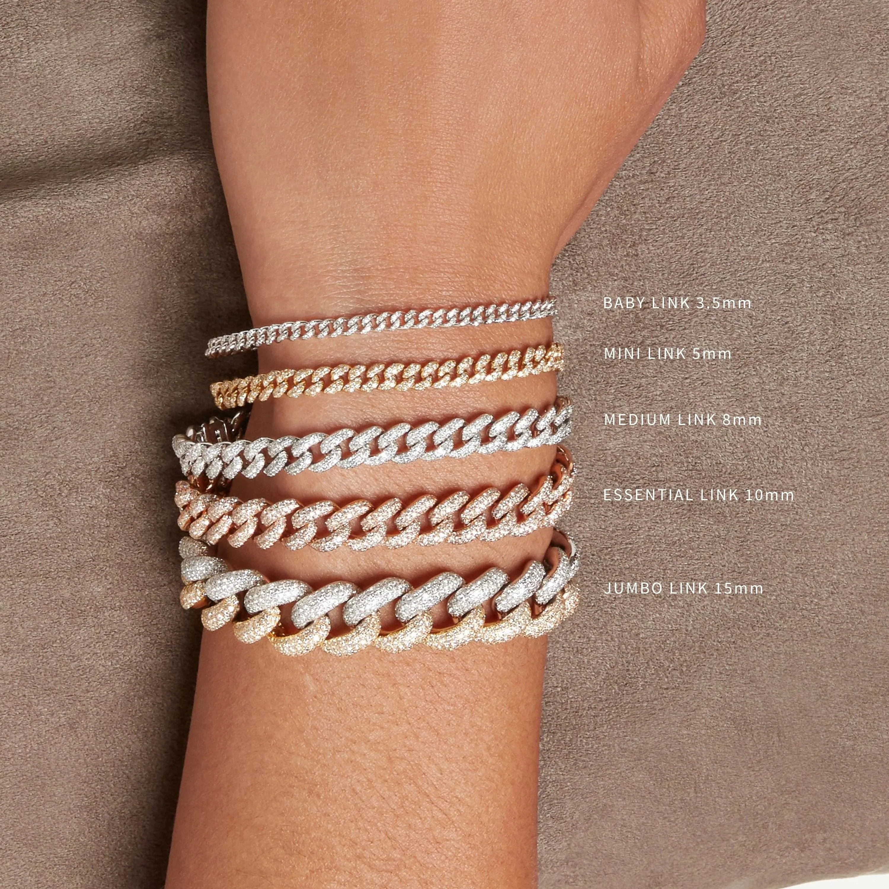 Two-Tone Medium Pave Diamond Link Bracelet