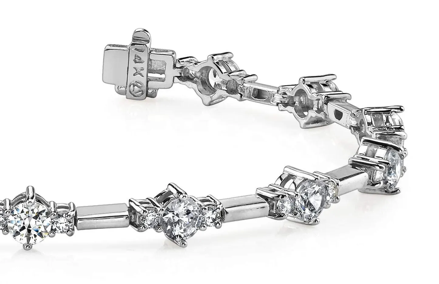 Two Tone Triple Lab-Grown Diamond Bracelet with 1.47 ct.(finished) 1.6mm, 2.5mm