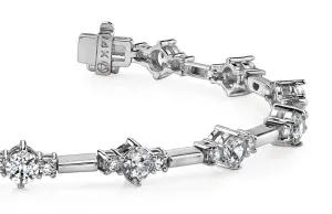 Two Tone Triple Lab-Grown Diamond Bracelet with 1.47 ct.(finished) 1.6mm, 2.5mm