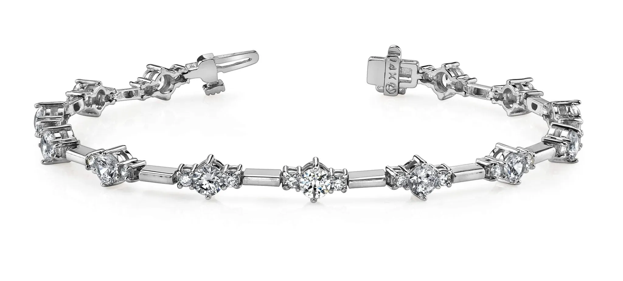 Two Tone Triple Lab-Grown Diamond Bracelet with 1.47 ct.(finished) 1.6mm, 2.5mm