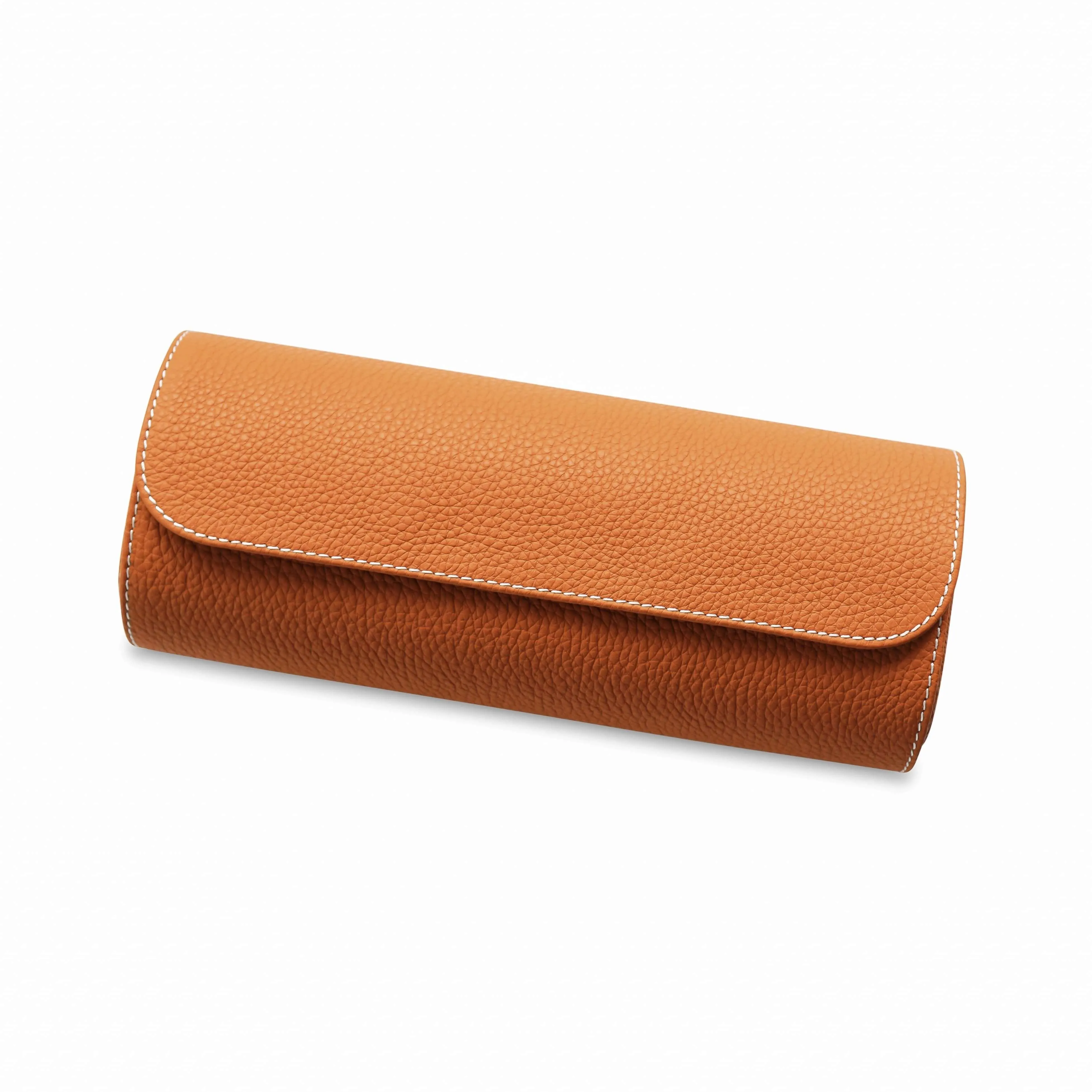 Uhrenrolle aus Leder für 3 Uhren [Orange]
