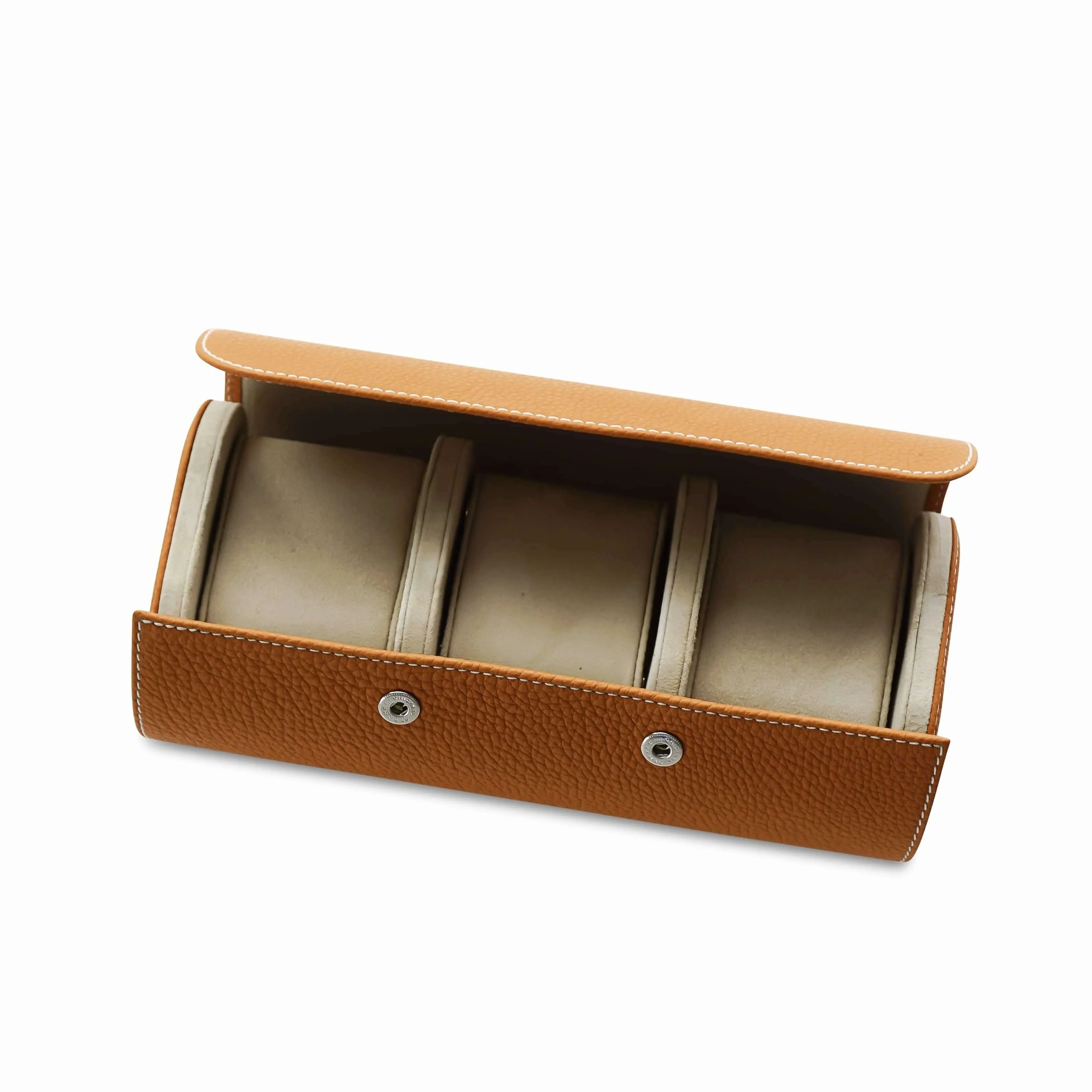 Uhrenrolle aus Leder für 3 Uhren [Orange]