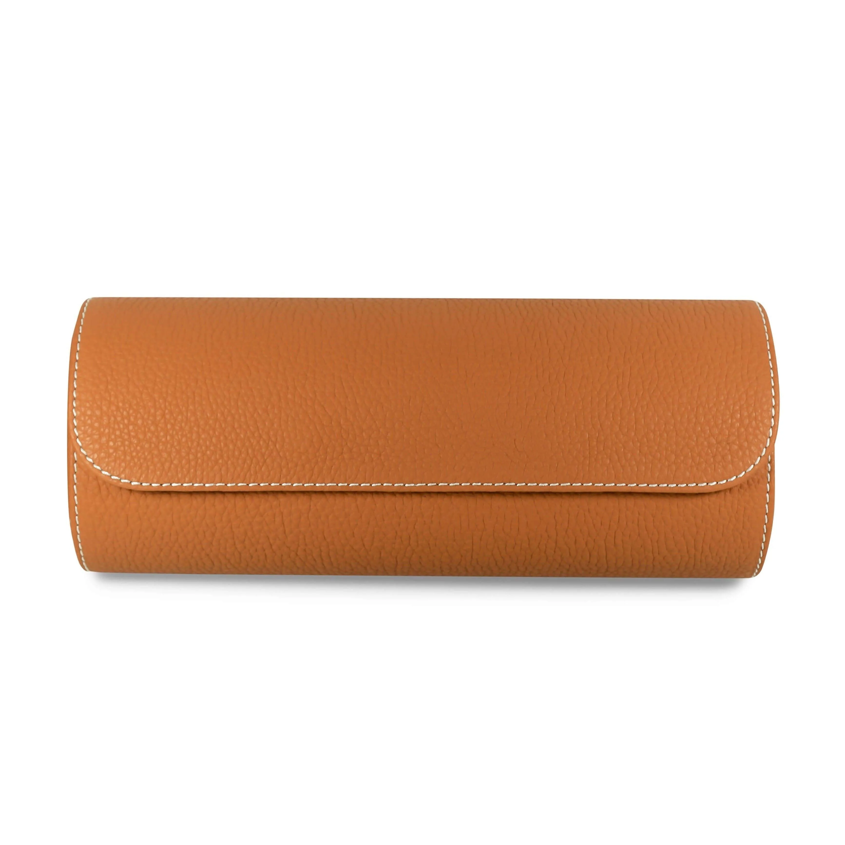 Uhrenrolle aus Leder für 3 Uhren [Orange]
