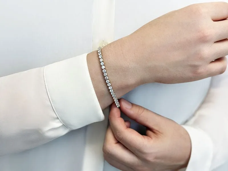 Ultimate Tennis Bracelet with Side Stones Lab-Grown Diamond  with 8.32 ct.(finished) 1.4mm, 3.5mm