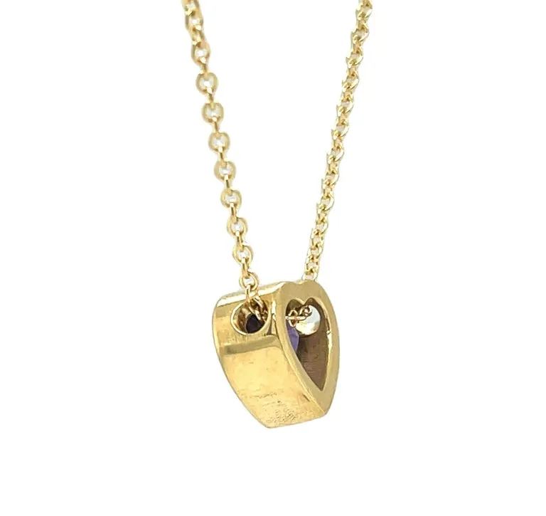 Unheated 3.56 Carat Fancy Purple Sapphire Heart, Bezel Set Pendant GIA Certified