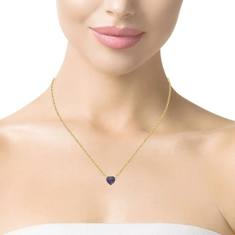 Unheated 3.56 Carat Fancy Purple Sapphire Heart, Bezel Set Pendant GIA Certified