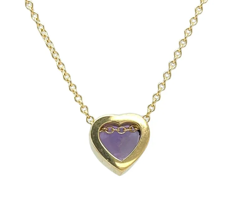 Unheated 3.56 Carat Fancy Purple Sapphire Heart, Bezel Set Pendant GIA Certified