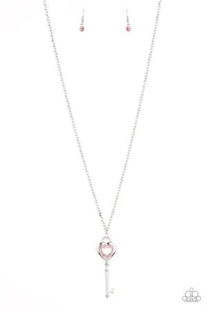 Unlock Your Heart Pink Paparazzi Necklace
