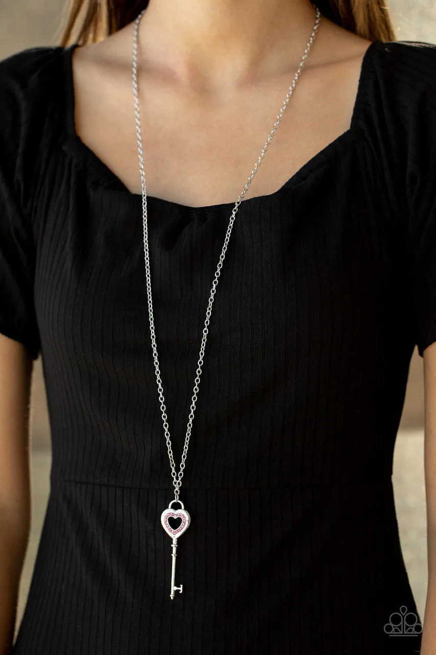 Unlock Your Heart Pink Paparazzi Necklace