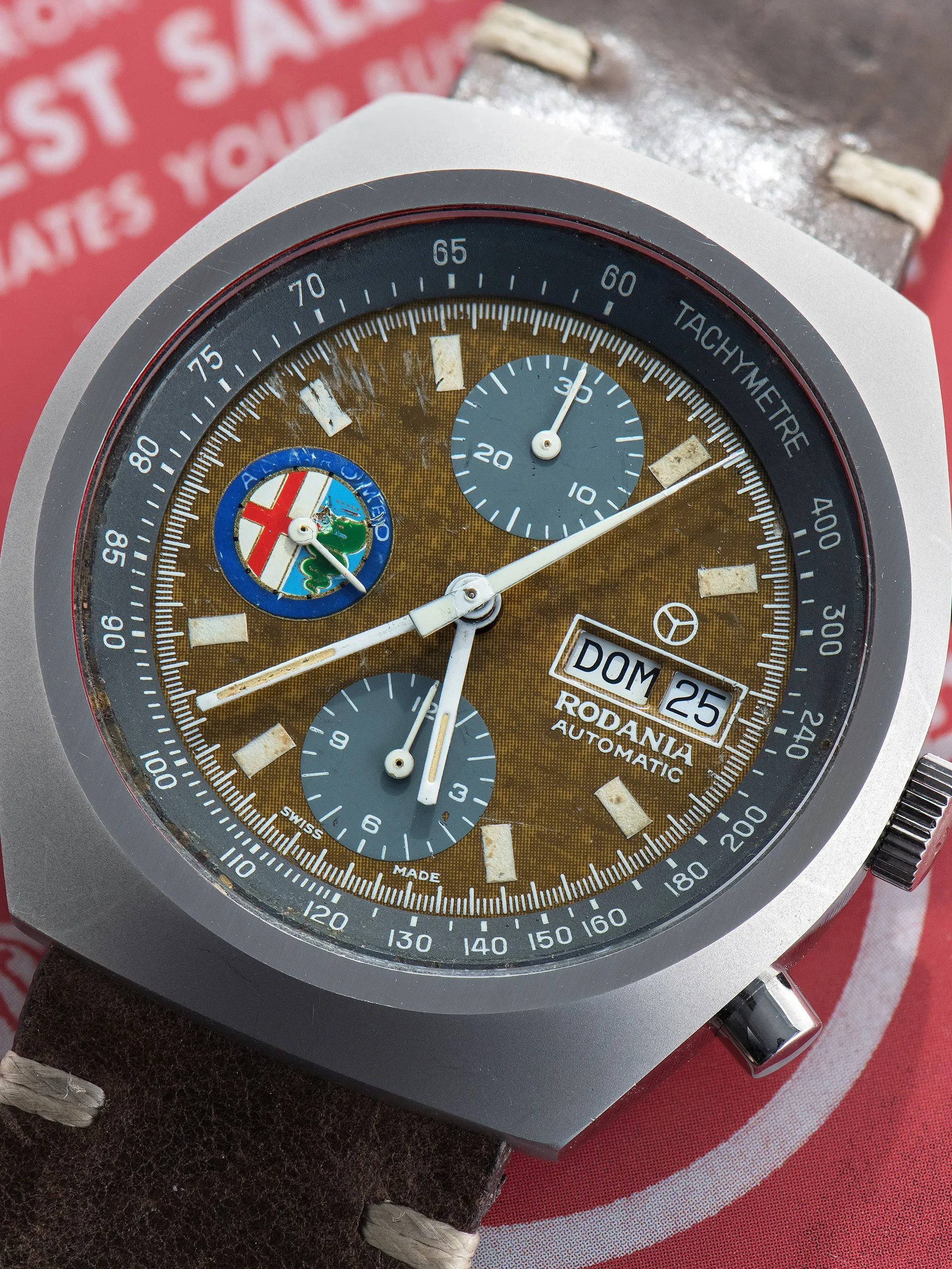 *Unpolished* 1980s Rodania For Alfa Romeo Chronograph (Ref. 3174.20)