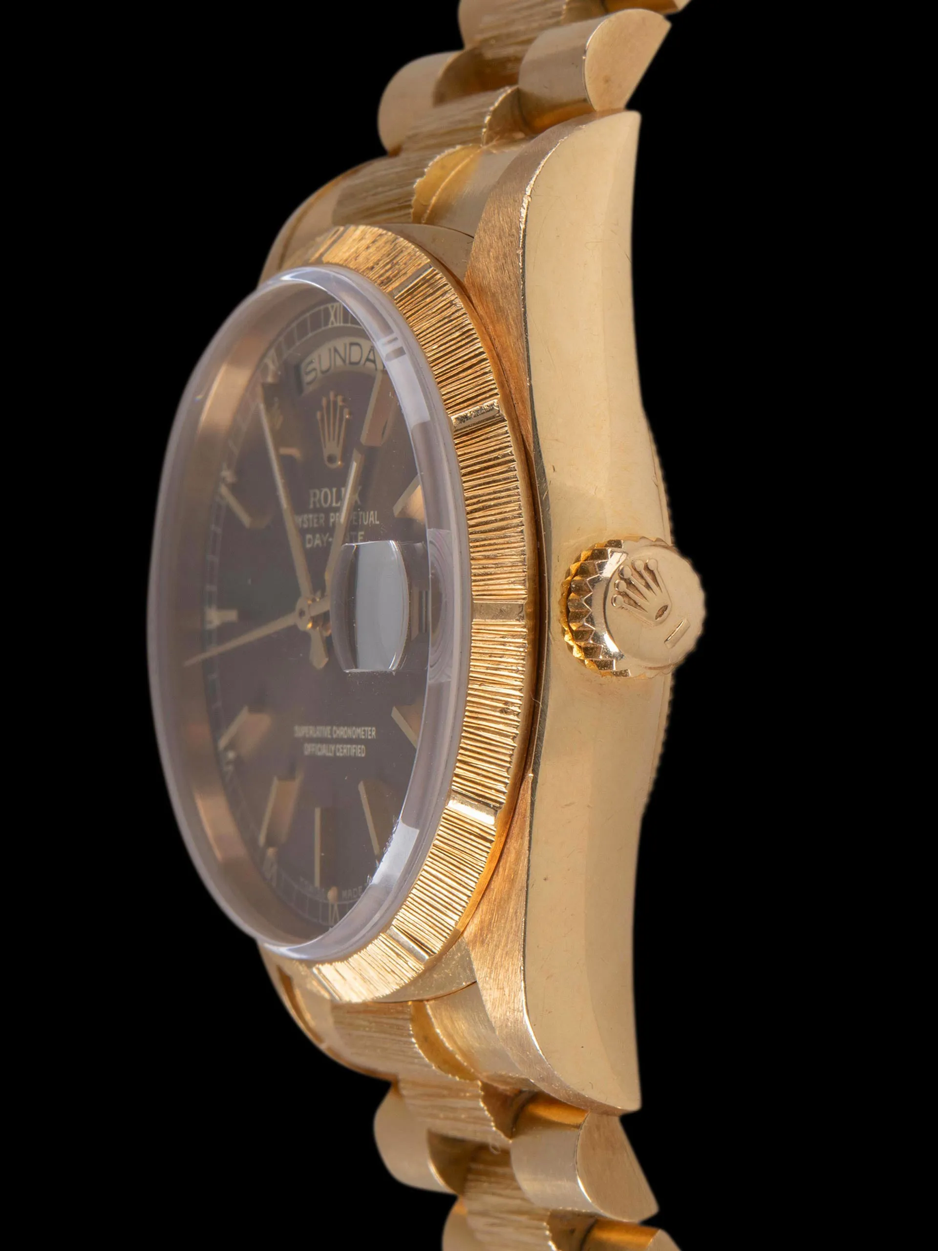 *Unpolished* 1985 Rolex Day-Date 18K YG (Ref. 18078) Taupe "Havana" Dial