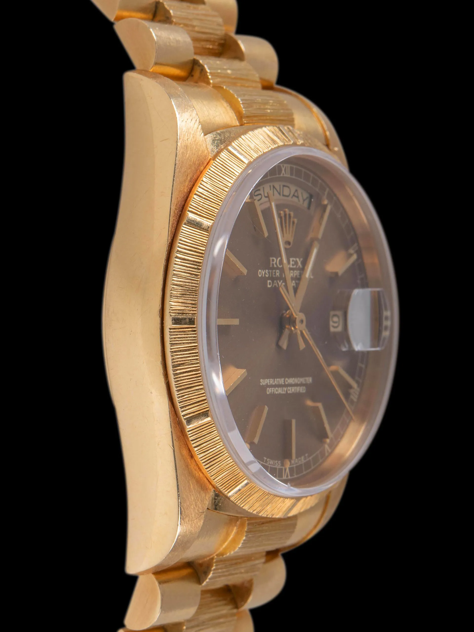 *Unpolished* 1985 Rolex Day-Date 18K YG (Ref. 18078) Taupe "Havana" Dial