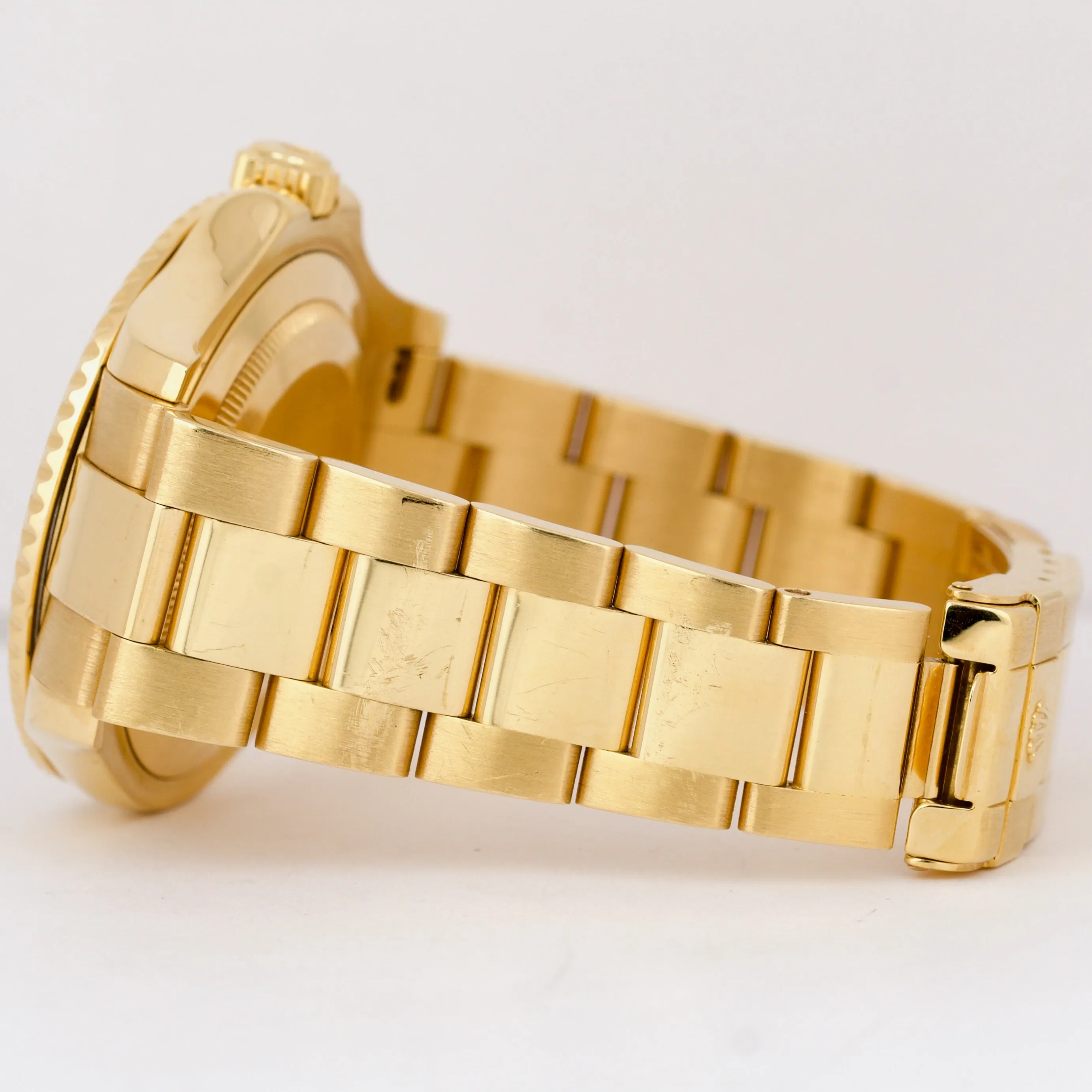 UNPOLISHED Rolex Yacht-Master 40 REHAUT Champagne 18K Gold NO-HOLES 16628 40mm