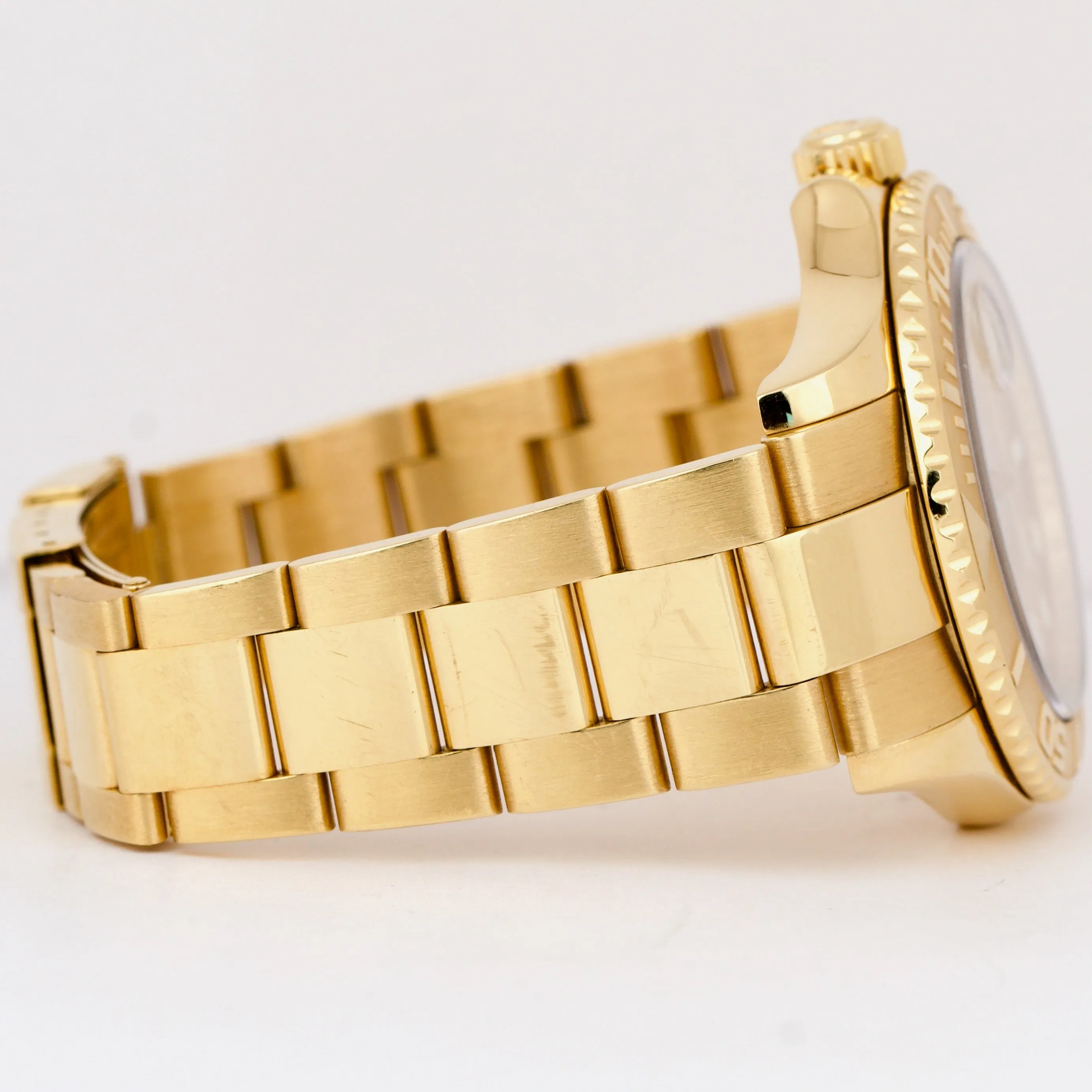 UNPOLISHED Rolex Yacht-Master 40 REHAUT Champagne 18K Gold NO-HOLES 16628 40mm