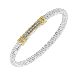 Vahan Sterling Silver and 14k Yellow Gold Moiré Beaded Diamond – 22445D04