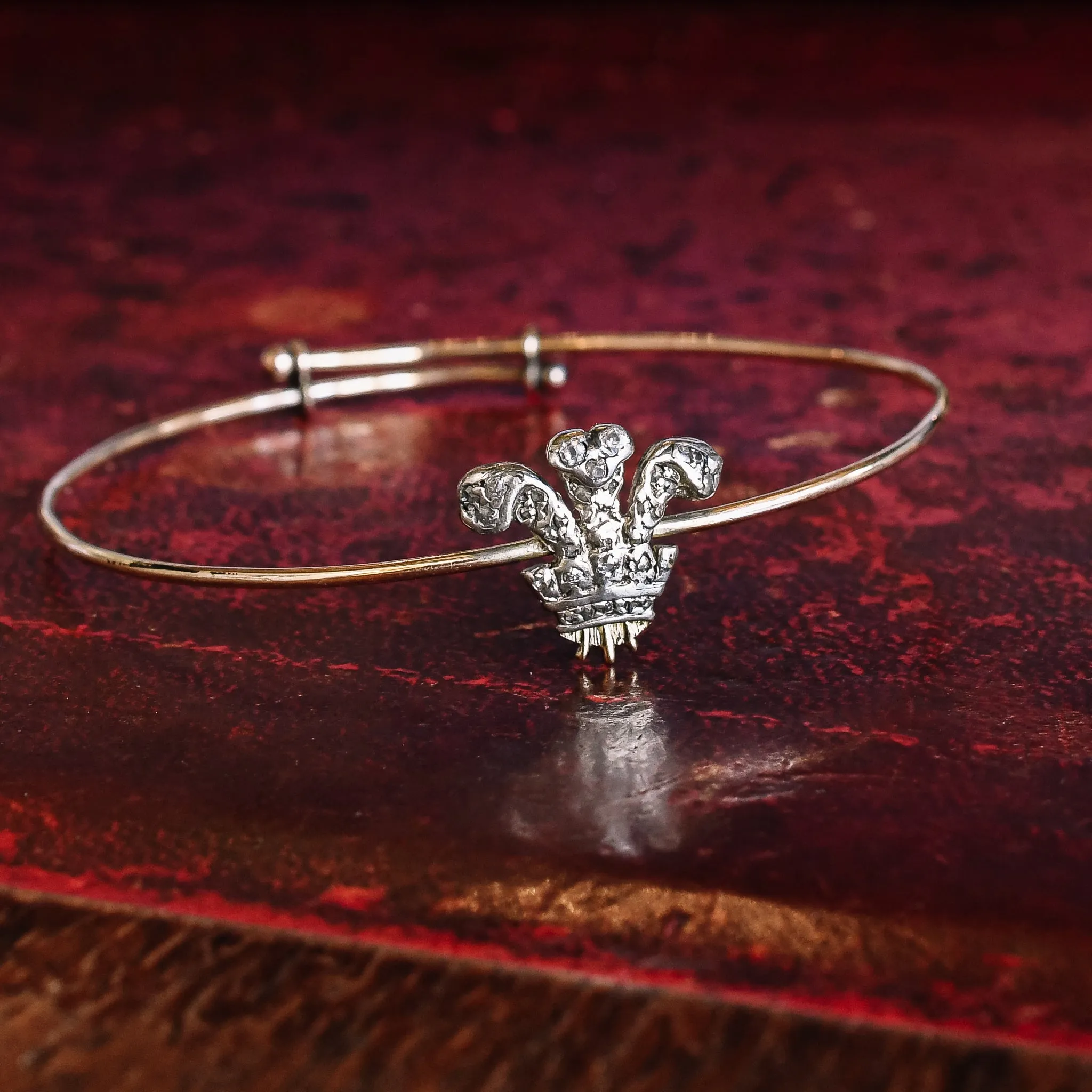 Victorian Diamond Prince of Wales's Feathers Bangle