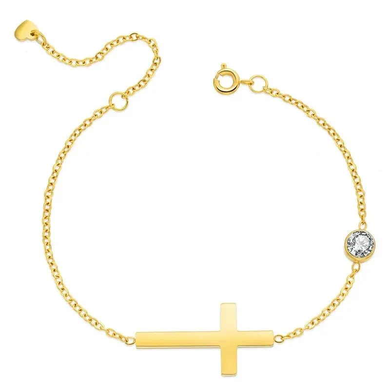 Vintage 4mm Diamond Cross Bracelet
