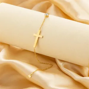 Vintage 4mm Diamond Cross Bracelet