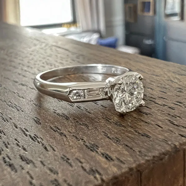 Vintage Diamond Engagement Ring, RBC 0.65ct