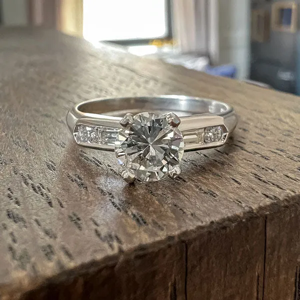 Vintage Diamond Engagement Ring, RBC 0.65ct