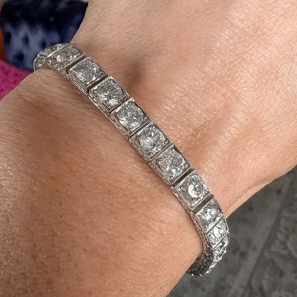 Vintage Diamond Straightline Tennis Bracelet