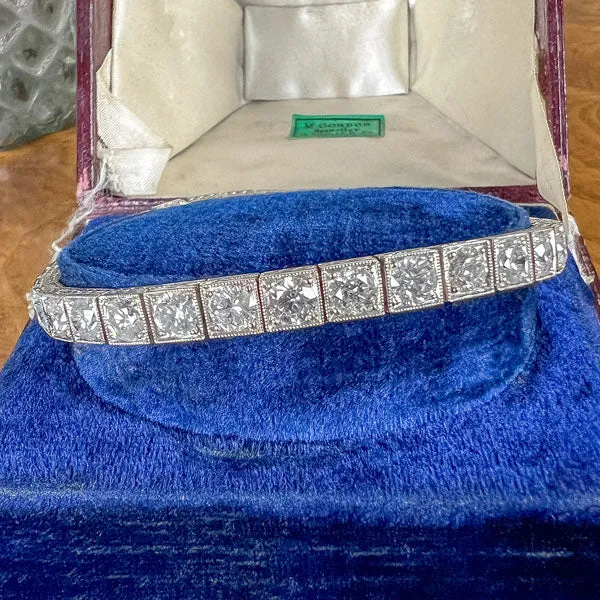 Vintage Diamond Straightline Tennis Bracelet
