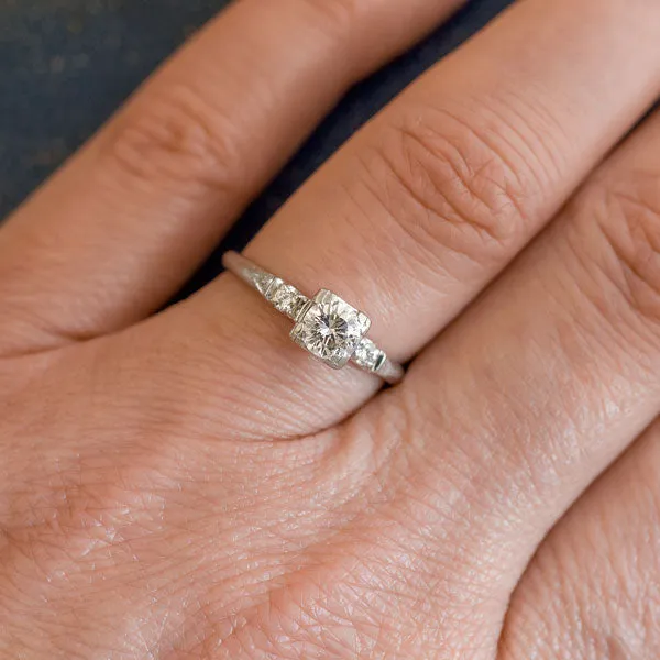 Vintage Engagement Ring, RBC. 0.40ct.