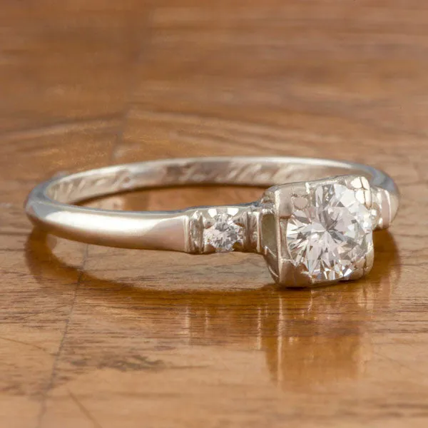 Vintage Engagement Ring, RBC. 0.40ct.